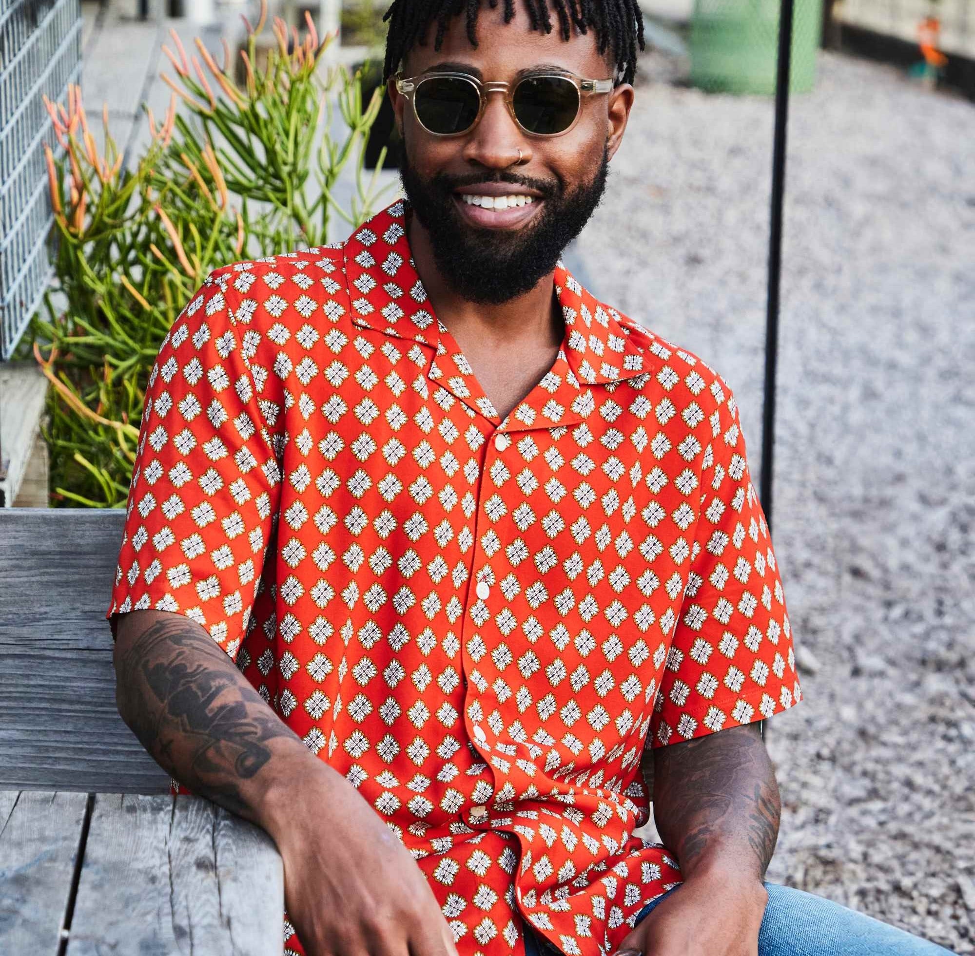Didcot Shirt - Amalfi Red - Wax London - STAG Provisions - Tops - S/S Woven - Other Pattern