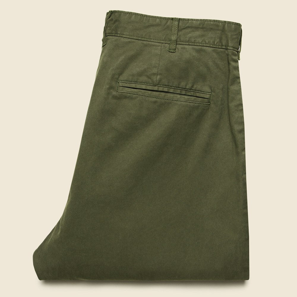 Standard Pleated Chino - Olive - Alex Mill - STAG Provisions - Pants - Twill