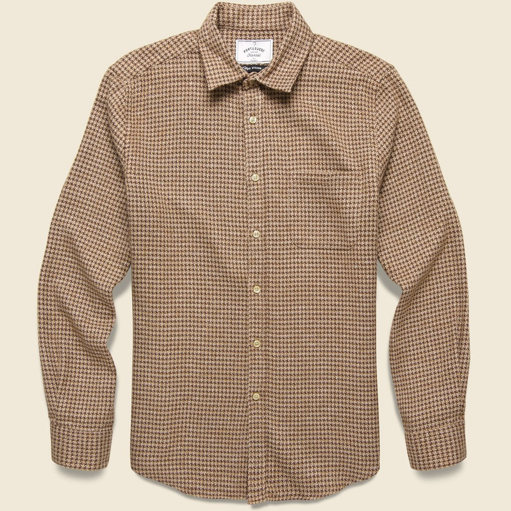 Pied Poule Shirt - Brown - Portuguese Flannel - STAG Provisions - Tops - L/S Woven - Other Pattern