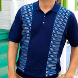 Jacquard Knit Polo - Navy - BEAMS+ - STAG Provisions - Tops - S/S Knit