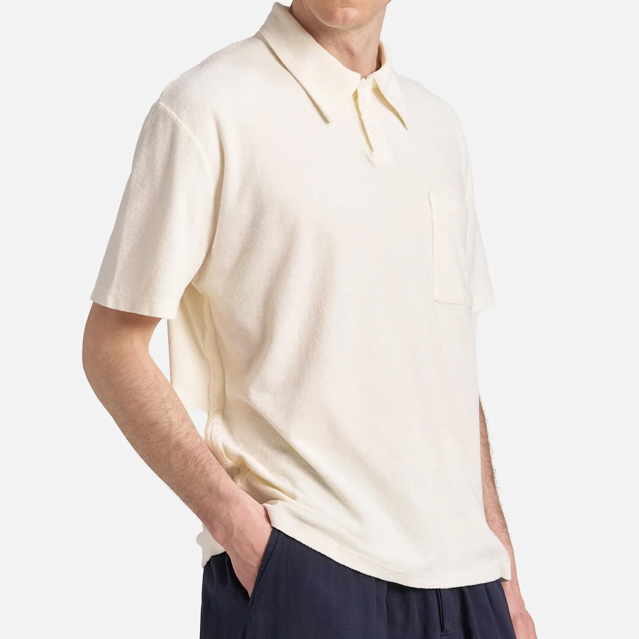 
                          Newlyn Terry Polo - Ecru - Universal Works - STAG Provisions - Tops - S/S Knit
                        