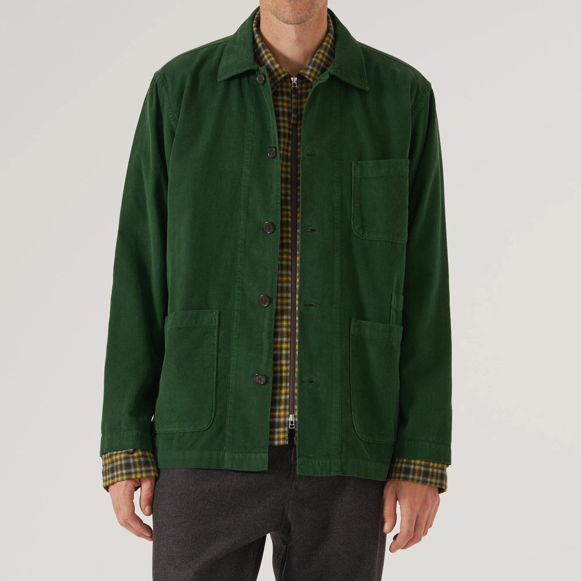 
                          Fine Cord Bakers Overshirt - Green - Universal Works - STAG Provisions - Tops - L/S Woven - Overshirt
                        