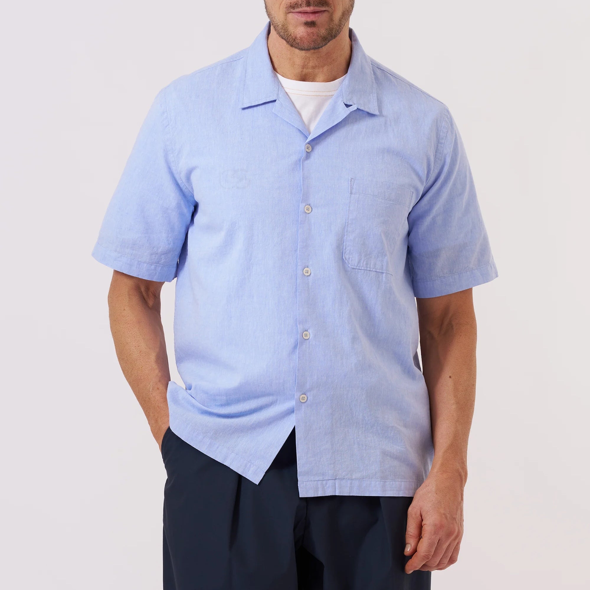 
                          Sido Linen Road Shirt - Sky Blue - Universal Works - STAG Provisions - Tops - S/S Woven - Solid
                        