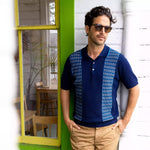 Jacquard Knit Polo - Navy - BEAMS+ - STAG Provisions - Tops - S/S Knit