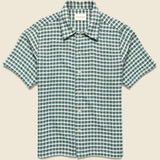 Busey Shirt - Dobby Check Green - Far Afield - STAG Provisions - Tops - S/S Woven - Plaid