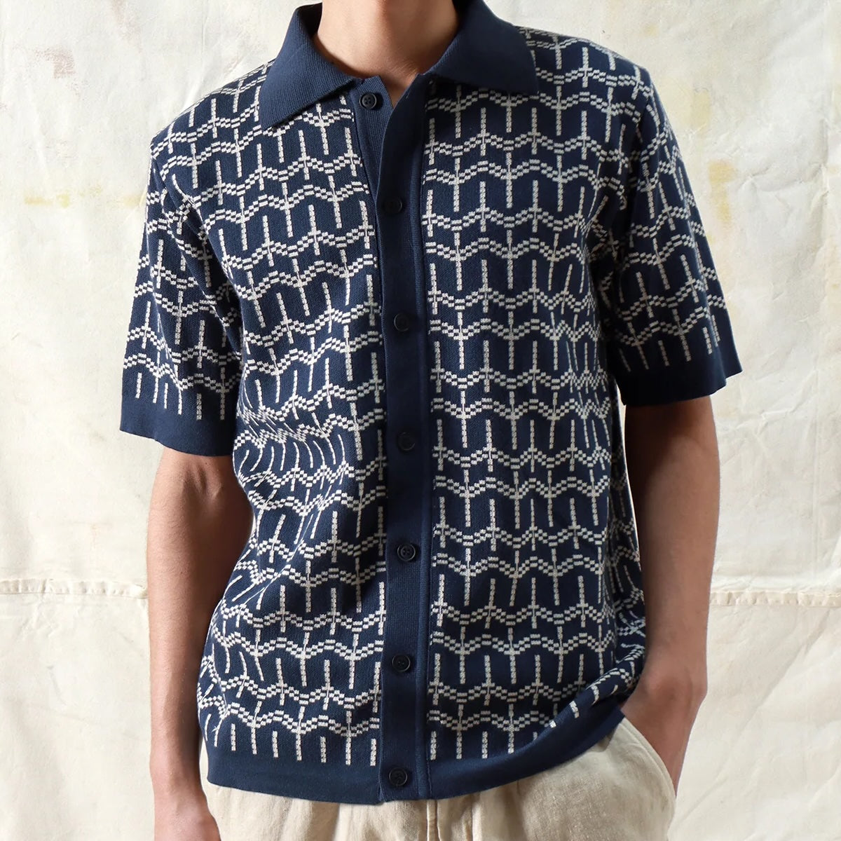 
                          Zig Cardigan - Palm Tree Navy - Far Afield - STAG Provisions - Tops - S/S Knit
                        