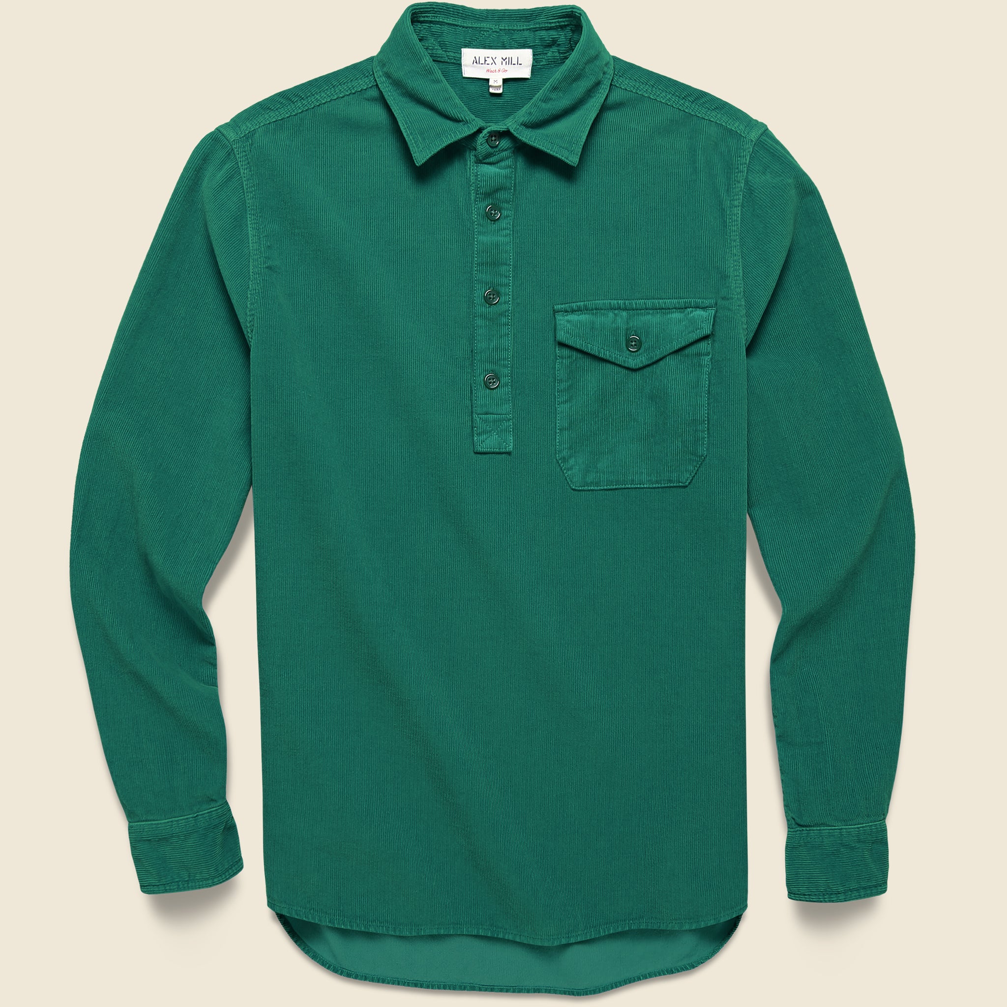 Popover Cord Shirt - Kelly Green - Alex Mill - STAG Provisions - Tops - L/S Woven - Corduroy