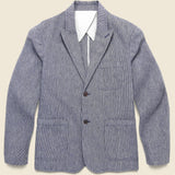Striped Cotton Linen Mercer Blazer - Navy/Blue/Ivory - Alex Mill - STAG Provisions - Suiting - Sport Coat