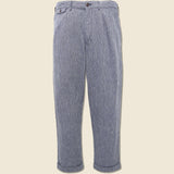 Striped Cotton Linen Pleated Pant - Navy/Blue/Ivory - Alex Mill - STAG Provisions - Suiting - Suit Pant