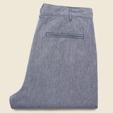 Striped Cotton Linen Pleated Pant - Navy/Blue/Ivory - Alex Mill - STAG Provisions - Suiting - Suit Pant