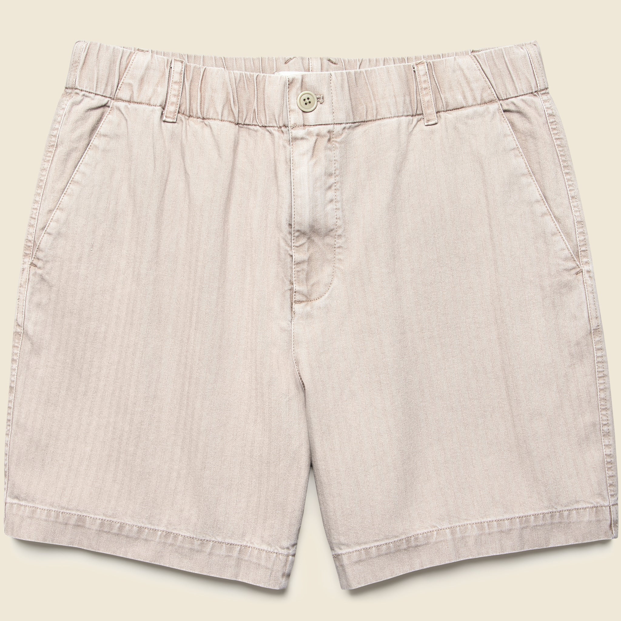7" Herringbone Pull-On Shorts - Faded Grey
