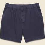 7" Herringbone Pull-On Shorts - Navy - Alex Mill - STAG Provisions - Shorts - Solid