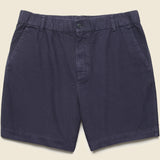 7" Herringbone Pull-On Shorts - Navy - Alex Mill - STAG Provisions - Shorts - Solid