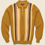Striped Knit Sweater Polo - Mustard - BEAMS+ - STAG Provisions - Tops - Sweater