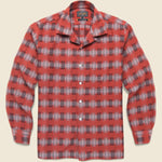 Open Collar Brushed Satin Shirt - Multi - BEAMS+ - STAG Provisions - Tops - L/S Woven - Plaid