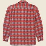 Open Collar Brushed Satin Shirt - Multi - BEAMS+ - STAG Provisions - Tops - L/S Woven - Plaid