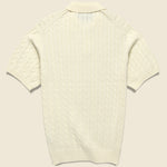 Cable Knit Polo - White - BEAMS+ - STAG Provisions - Tops - S/S Knit