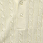 Cable Knit Polo - White - BEAMS+ - STAG Provisions - Tops - S/S Knit