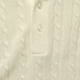 Cable Knit Polo - White - BEAMS+ - STAG Provisions - Tops - S/S Knit