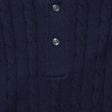 Cable Knit Polo - Navy - BEAMS+ - STAG Provisions - Tops - S/S Knit