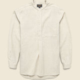Band Collar Herringbone Pullover - Natural - BEAMS+ - STAG Provisions - Tops - L/S Woven - Solid