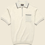 Half-Zip Fleece Polo - Oatmeal - BEAMS+ - STAG Provisions - Tops - S/S Knit
