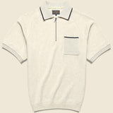 Half-Zip Fleece Polo - Oatmeal - BEAMS+ - STAG Provisions - Tops - S/S Knit