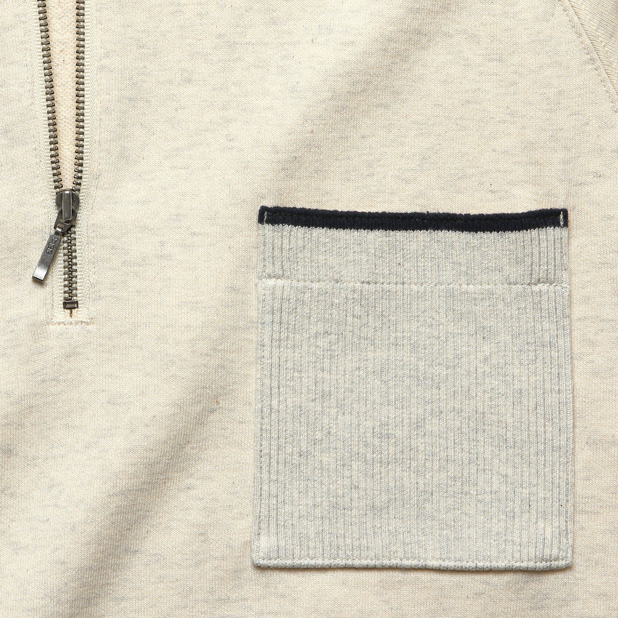 
                          Half-Zip Fleece Polo - Oatmeal - BEAMS+ - STAG Provisions - Tops - S/S Knit
                        