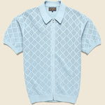 Mesh Zip Polo - Sax - BEAMS+ - STAG Provisions - Tops - S/S Knit