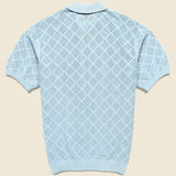 Mesh Zip Polo - Sax - BEAMS+ - STAG Provisions - Tops - S/S Knit