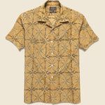 Open Collar Floral Block Print Shirt - Khaki - BEAMS+ - STAG Provisions - Tops - S/S Woven - Other Pattern