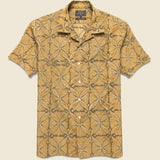 Open Collar Floral Block Print Shirt - Khaki - BEAMS+ - STAG Provisions - Tops - S/S Woven - Other Pattern