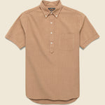 Pullover Short Sleeve Seersucker Shirt - Light Brown - BEAMS+ - STAG Provisions - Tops - S/S Woven - Seersucker