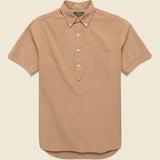 Pullover Short Sleeve Seersucker Shirt - Light Brown - BEAMS+ - STAG Provisions - Tops - S/S Woven - Seersucker