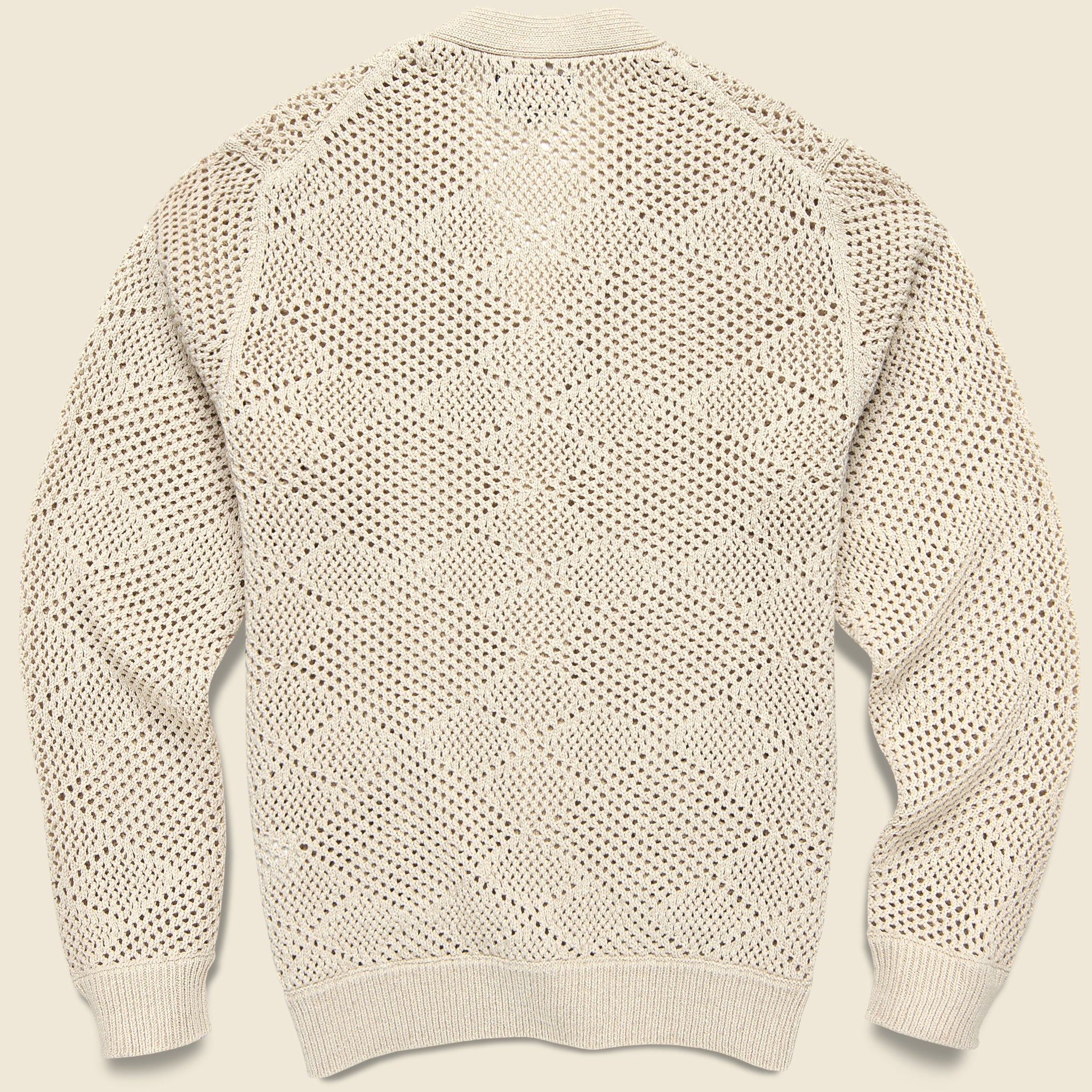 
                          Argyle Mesh Cardigan - Beige - BEAMS+ - STAG Provisions - Tops - Sweater
                        