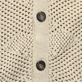 Argyle Mesh Cardigan - Beige - BEAMS+ - STAG Provisions - Tops - Sweater