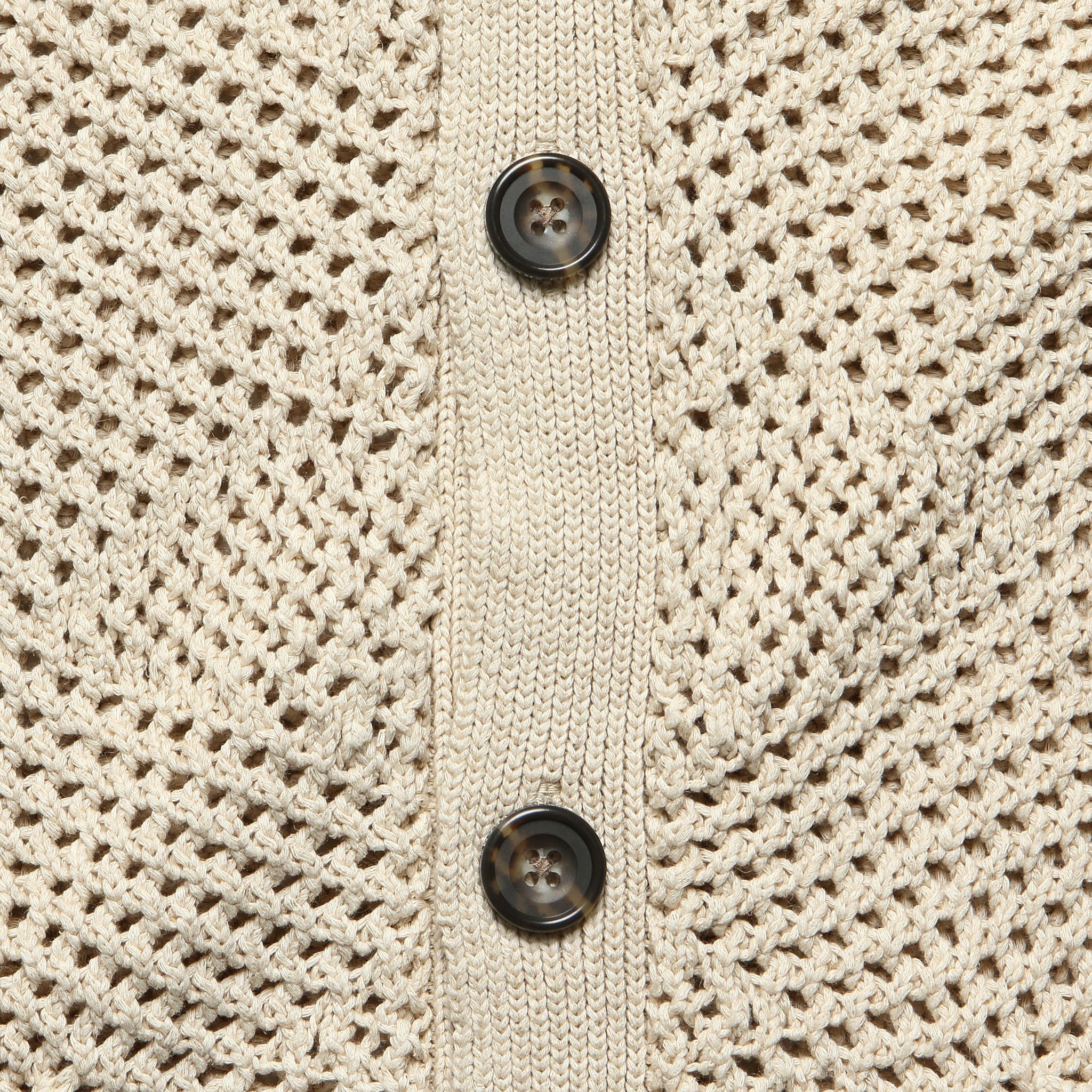 Argyle Mesh Cardigan - Beige - BEAMS+ - STAG Provisions - Tops - Sweater