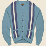 Jacquard Stripe Cardigan - Sax - BEAMS+ - STAG Provisions - Tops - Sweater