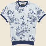 Knit Jacquard Bird Tee - White - BEAMS+ - STAG Provisions - Tops - S/S Knit