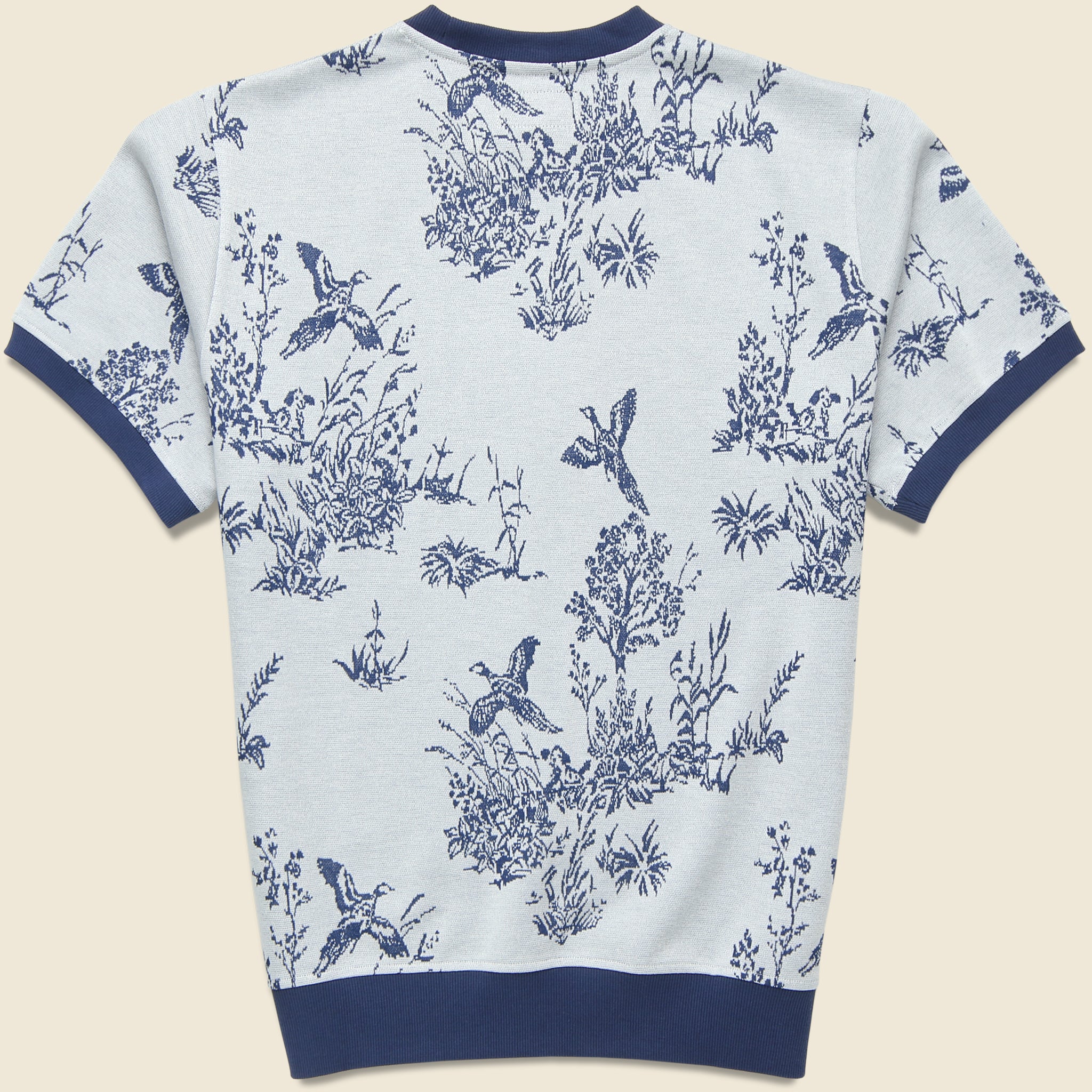 
                          Knit Jacquard Bird Tee - White - BEAMS+ - STAG Provisions - Tops - S/S Knit
                        
