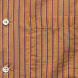 Open Collar Bumpy Stripe Shirt - Orange - BEAMS+ - STAG Provisions - Tops - S/S Woven - Stripe