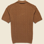 Cable Knit Polo - Brown - BEAMS+ - STAG Provisions - Tops - S/S Knit