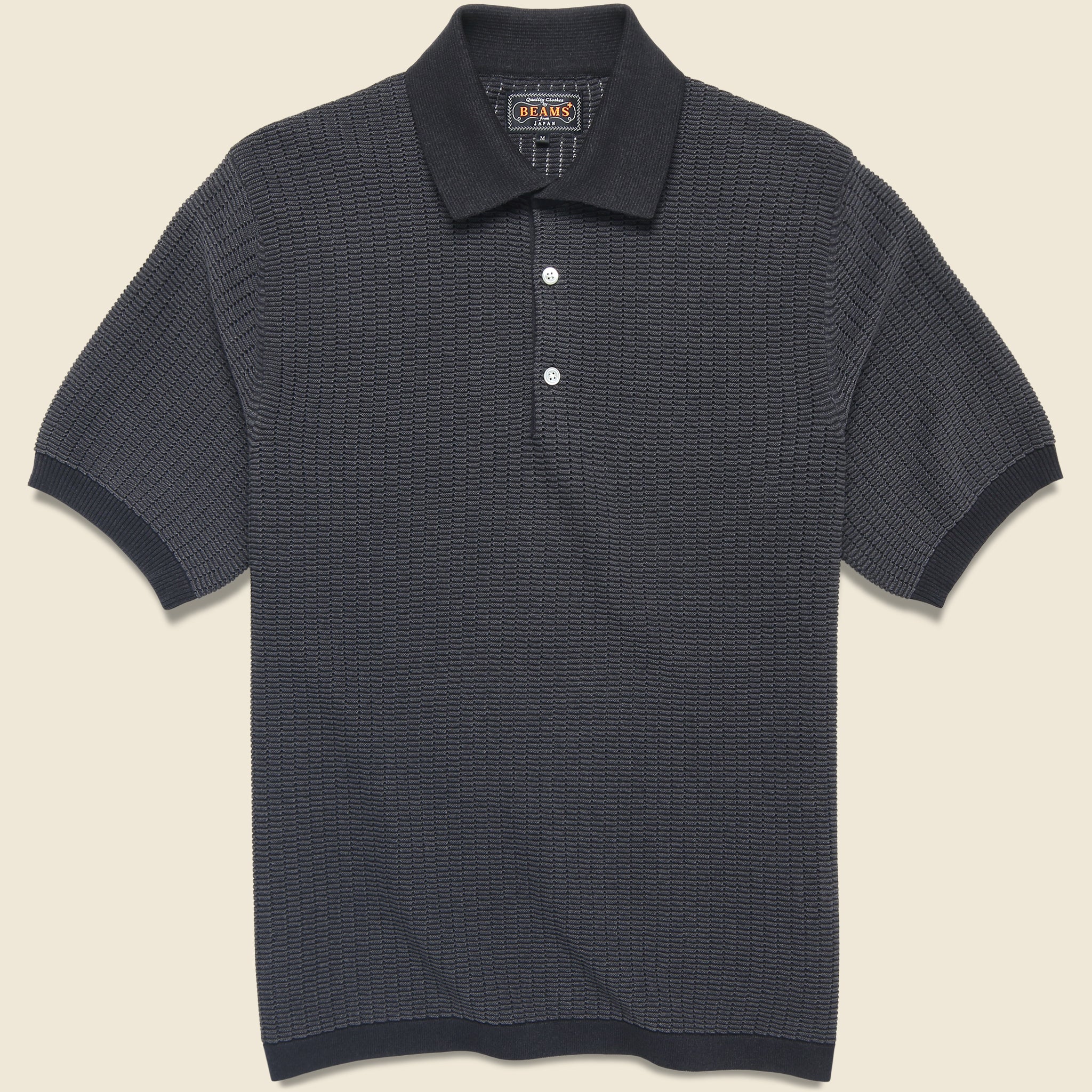 Washi Knit Polo - Black