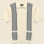 Zip Knit Polo - Off White - BEAMS+ - STAG Provisions - Tops - S/S Knit