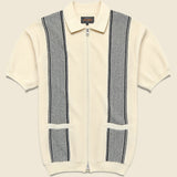 Zip Knit Polo - Off White - BEAMS+ - STAG Provisions - Tops - S/S Knit