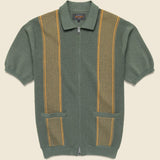 Zip Knit Polo - Olive - BEAMS+ - STAG Provisions - Tops - S/S Knit