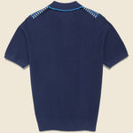 Jacquard Knit Polo - Navy - BEAMS+ - STAG Provisions - Tops - S/S Knit