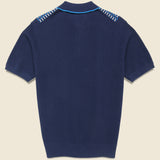 Jacquard Knit Polo - Navy - BEAMS+ - STAG Provisions - Tops - S/S Knit