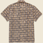 Open Collar Grid Block Print Shirt - Orange - BEAMS+ - STAG Provisions - Tops - S/S Woven - Other Pattern