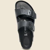 Arizona Woven Embossed Sandal - Black/Leather - Birkenstock - STAG Provisions - Shoes - Sandals / Flops